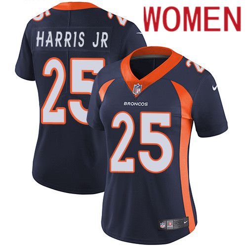 Women Denver Broncos #25 Chris Harris Jr Navy Blue Nike Vapor Limited NFL Jersey